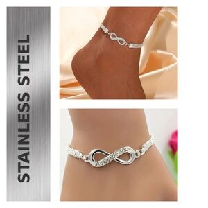🐘 Stainless Steel Infinity Rhinestone Anklet